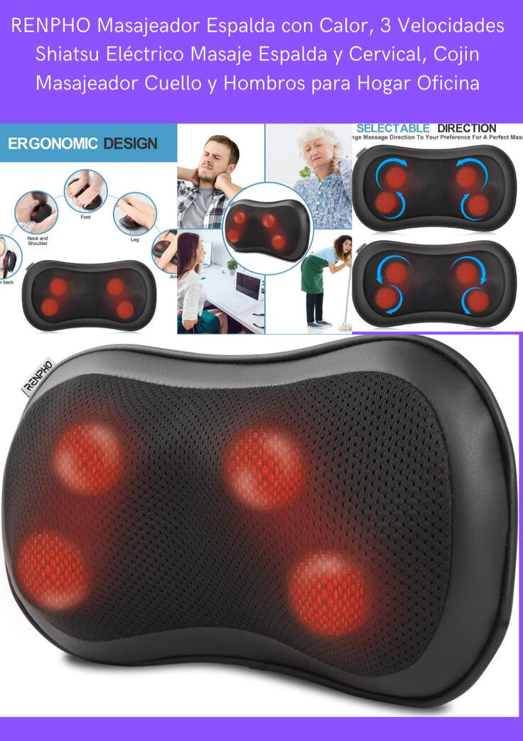 Cojin Masajeador Recargable 3D